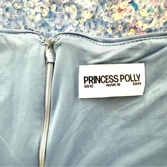 Princess Polly Blue Sequin Mini Dress - Picture 15 of 16